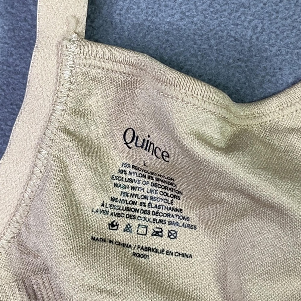 Quince Womens Seamless Nursing Bra Sand Beige Size L Maternity Postpartum NWT - Picture 7 of 8